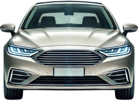 Um carro moderno e sofisticado, com design elegante, ampla grade cromada, faróis em LED afilados e detalhes metálicos que destacam luxo e exclusividade.